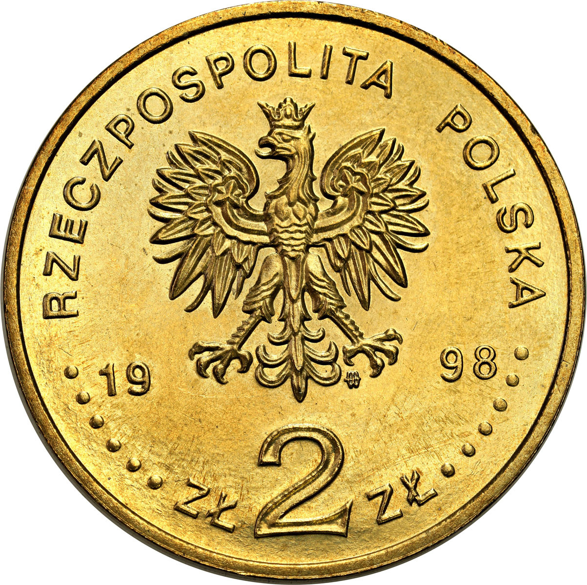2 złote 1998 Adam Mickiewicz - BEZ KRESKI - NAJRZADSZE